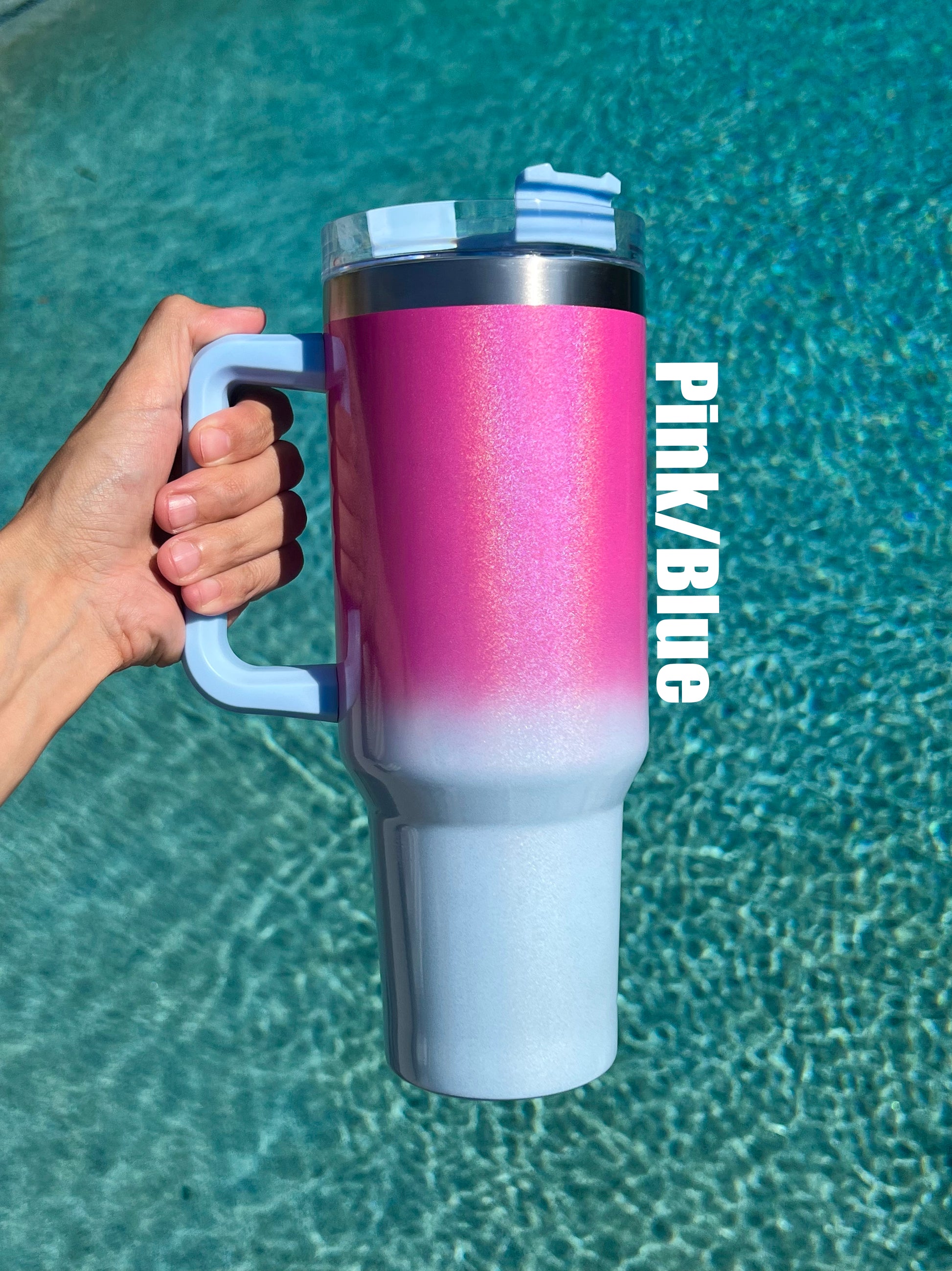 Ready to Ship- 40oz Shimmer Sublimation Tumbler W/ Handle